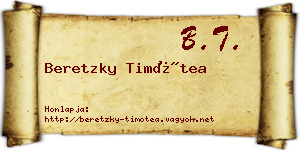Beretzky Timótea névjegykártya
